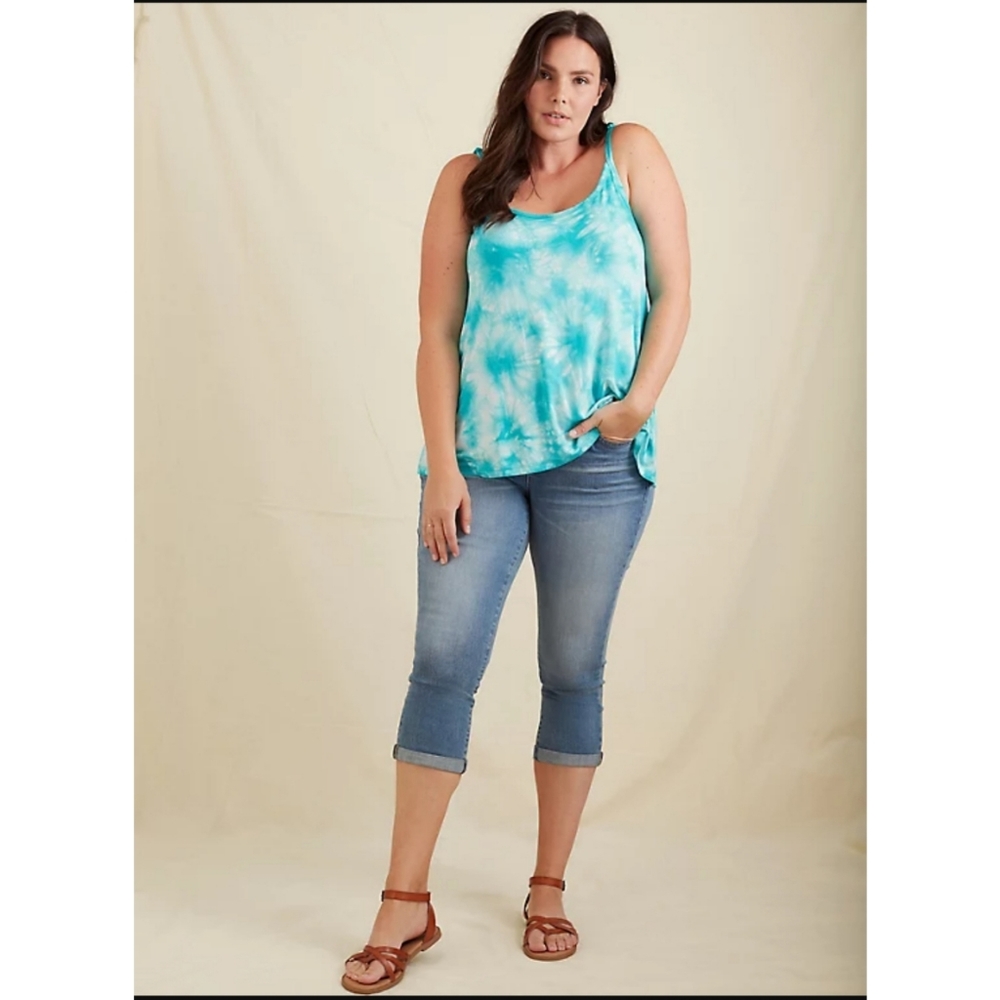 Torrid Super Soft Turquoise Tie-Dye Tank Top  Cami